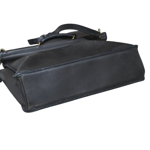 Vintage Coach Black Leather Messenger Bag Briefcase - Made in USA - No E4C 5266 - Picture 3 of 6